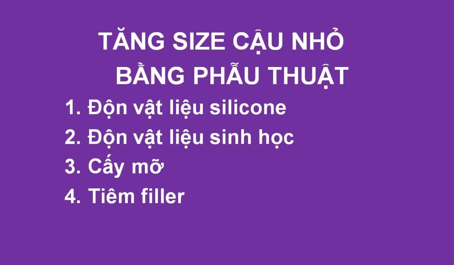 Một số can thiệp cơ bản để tăng kích thước dương vật