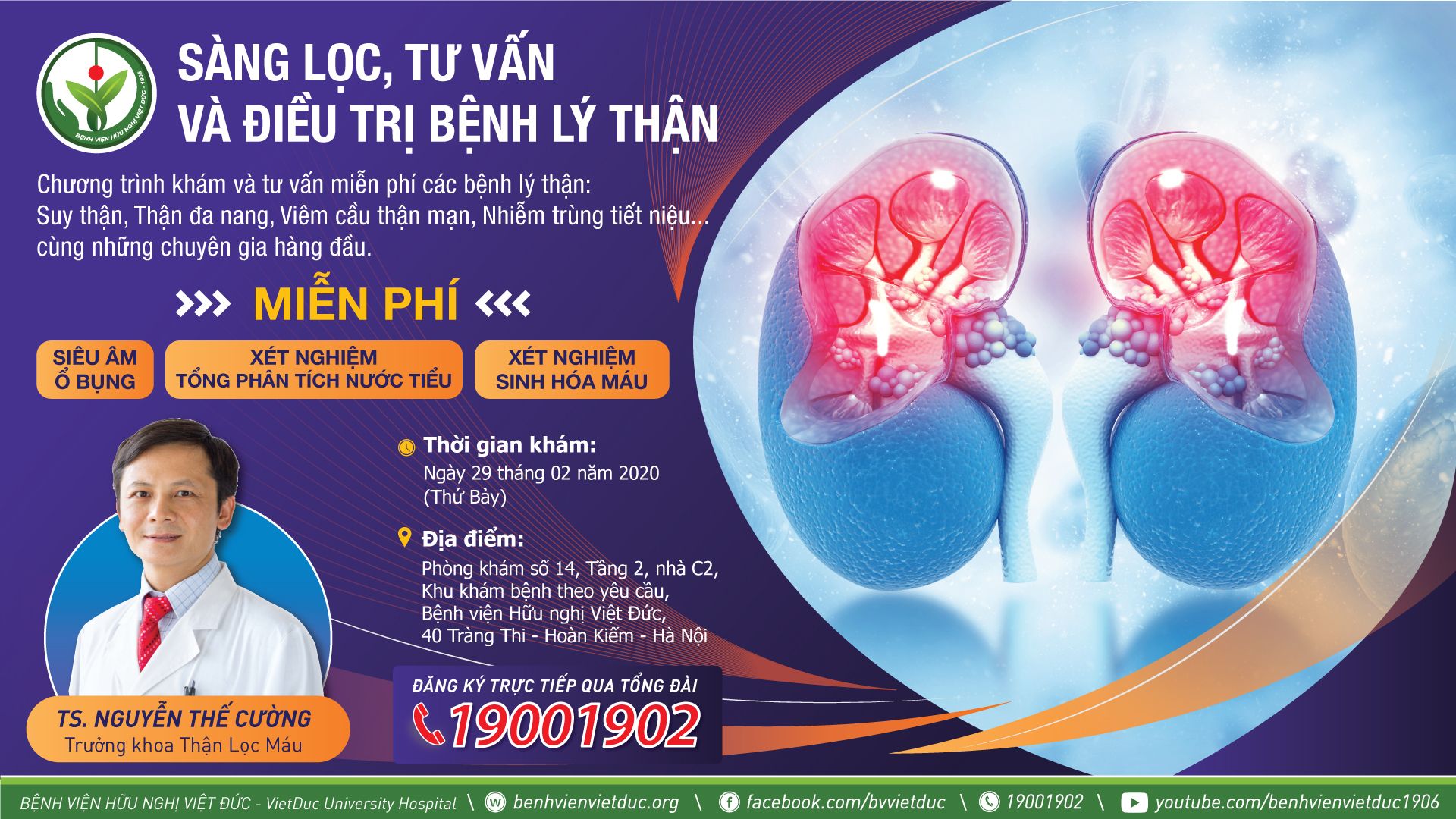 Sàng lọc, tư vấn và điều trị các bệnh lý thận - Bệnh viện Việt Đức