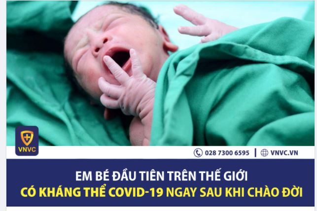 EM BÉ ĐẦU TIÊN TRÊN THẾ GIỚI CÓ KHÁNG THỂ COVID-19 NGAY SAU KHI CHÀO ĐỜI VÌ MẸ ĐƯỢC TIÊM VẮC XIN TRONG GIAI ĐOẠN MANG THAI