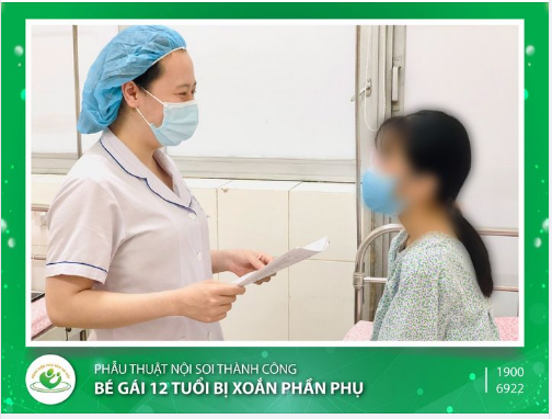 Bé gái 12 tuổi bị xoắn phần phụ được phẫu thuật nội soi thành công