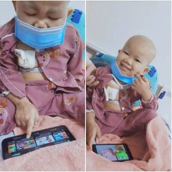 Bé con dũng cảm chiến đấu với bệnh ung thư