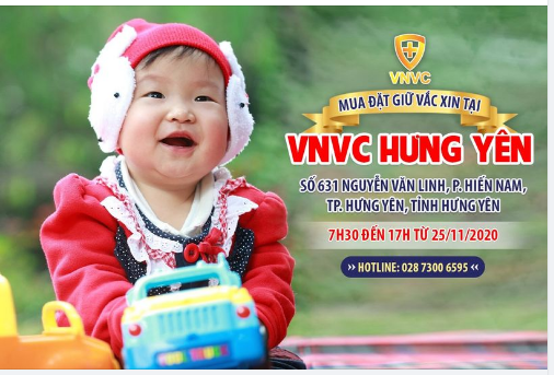 CHÀO MỪNG TRUNG TÂM TIÊM CHỦNG VẮC XIN VNVC HƯNG YÊN