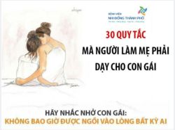 30 QUY TẮC MÀ NGƯỜI LÀM BỐ MẸ NÊN NHẮC NHỎ CON GÁI