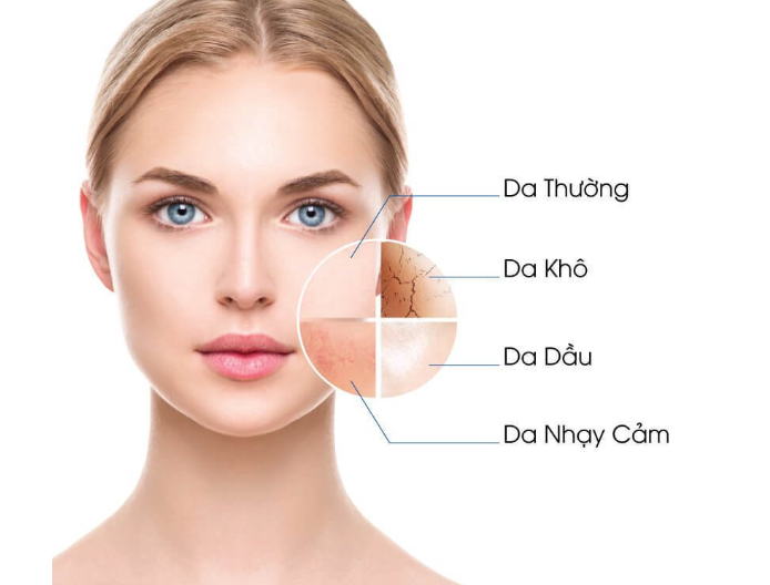 Các loại da và cách chăm sóc: Da thường - khô - nhờn - hỗn hợp - nhạy cảm