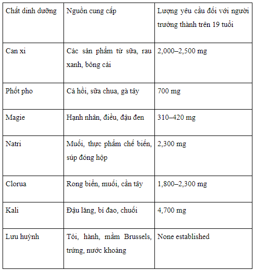 Vi chất dinh dưỡng: Phân loại, chức năng