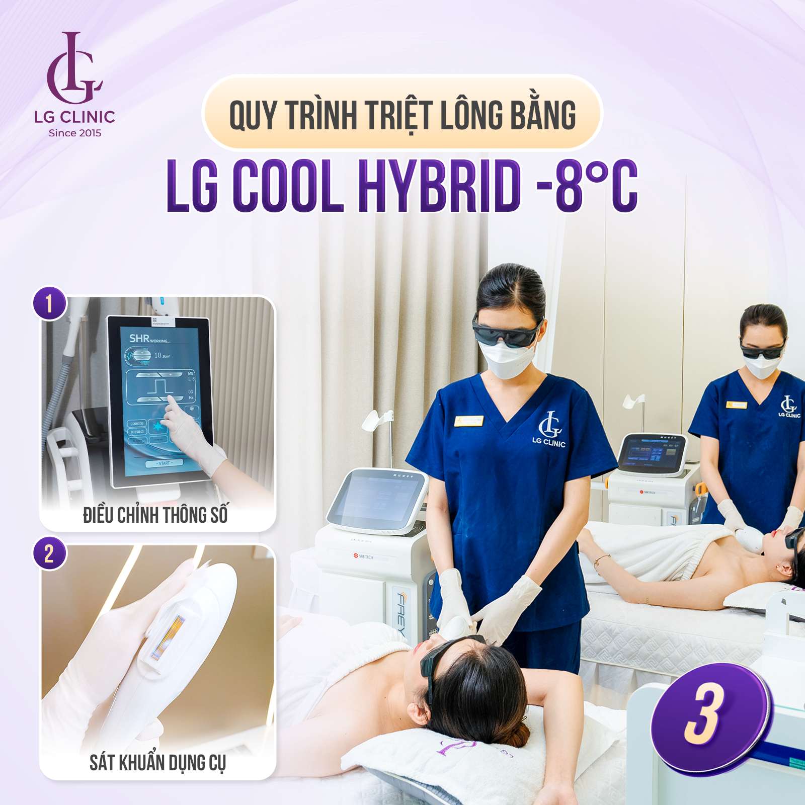 Quy trình triệt lông tại LG Clinic luôn tuân thủ yếu tố vệ sinh nghiêm ngặt