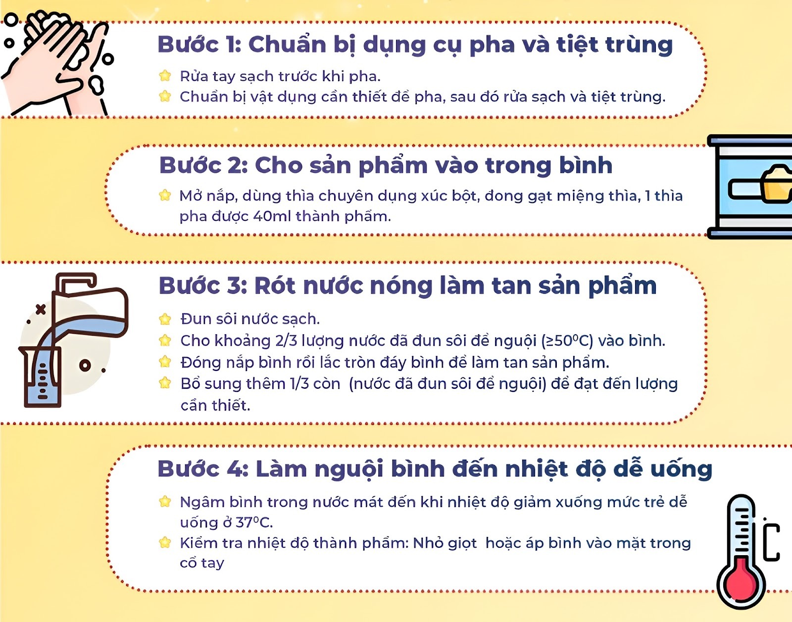 Cách pha sữa bột Meiji số 0