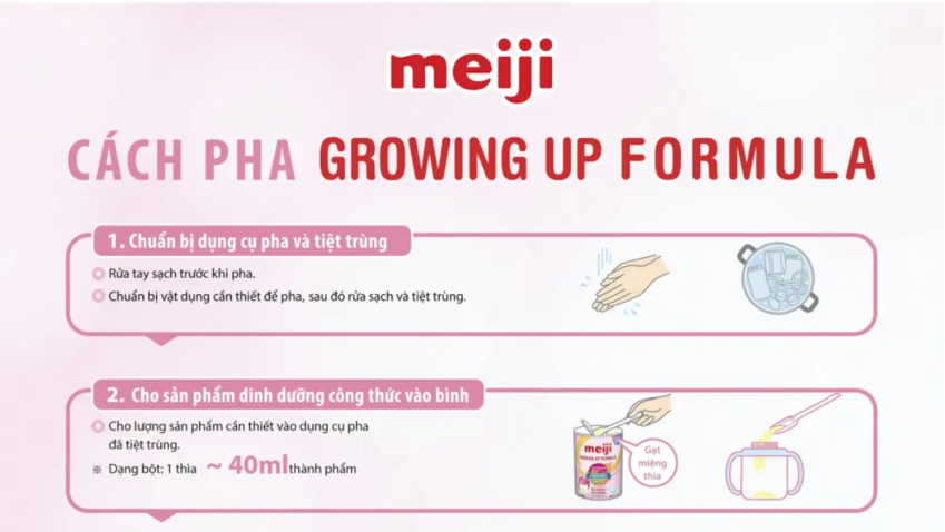 Cách pha sữa bột Meiji số 9